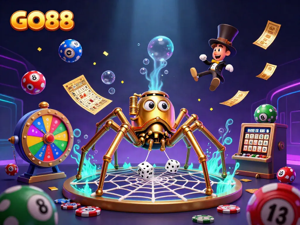 GO88 offers an exciting 3D illustration featuring gambling elements, enticing players to join the fun.